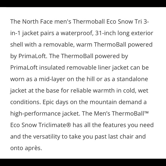 New The North Face Thermoball Eco Triclimate  Jacket Aviator Navy/Monterey Blue - Picture 13 of 16